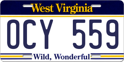 WV license plate OCY559