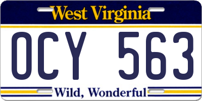 WV license plate OCY563