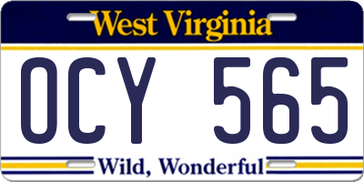 WV license plate OCY565
