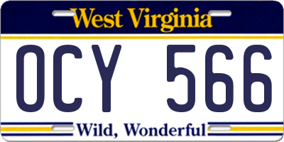 WV license plate OCY566