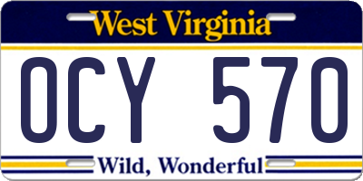 WV license plate OCY570