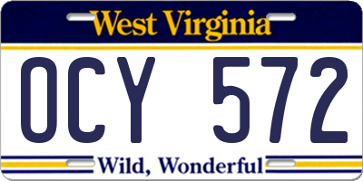 WV license plate OCY572