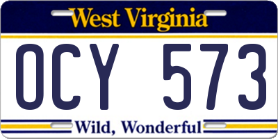 WV license plate OCY573