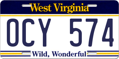 WV license plate OCY574