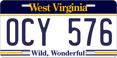 WV license plate OCY576