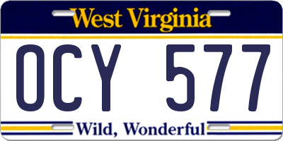 WV license plate OCY577