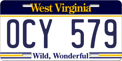 WV license plate OCY579