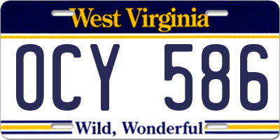 WV license plate OCY586