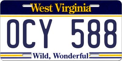 WV license plate OCY588