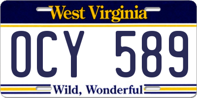 WV license plate OCY589