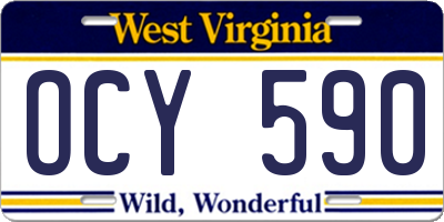 WV license plate OCY590