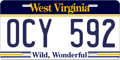 WV license plate OCY592