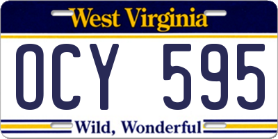 WV license plate OCY595
