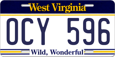 WV license plate OCY596