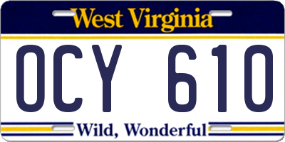 WV license plate OCY610