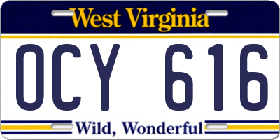 WV license plate OCY616