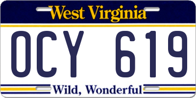 WV license plate OCY619