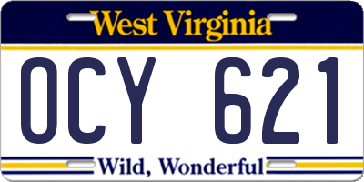 WV license plate OCY621