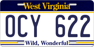 WV license plate OCY622