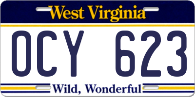 WV license plate OCY623