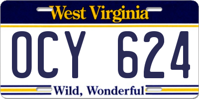 WV license plate OCY624