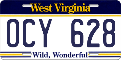 WV license plate OCY628