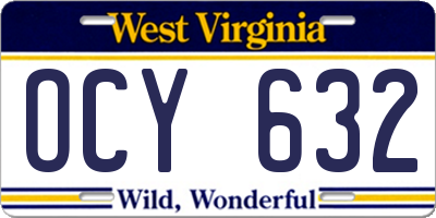 WV license plate OCY632