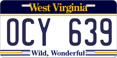 WV license plate OCY639