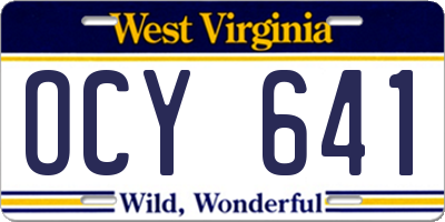 WV license plate OCY641