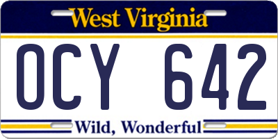 WV license plate OCY642