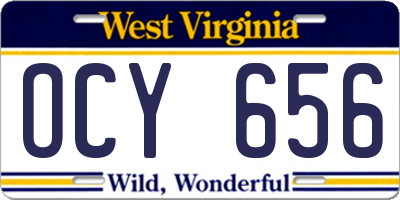 WV license plate OCY656