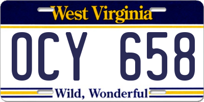 WV license plate OCY658