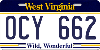 WV license plate OCY662