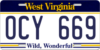 WV license plate OCY669