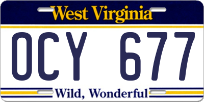 WV license plate OCY677