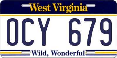 WV license plate OCY679