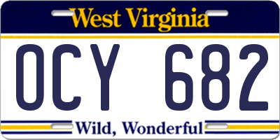 WV license plate OCY682