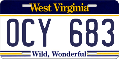 WV license plate OCY683