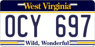 WV license plate OCY697