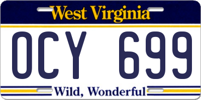 WV license plate OCY699