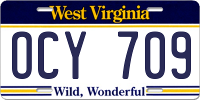 WV license plate OCY709