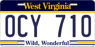 WV license plate OCY710