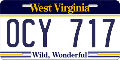 WV license plate OCY717