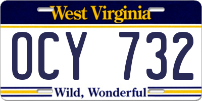 WV license plate OCY732