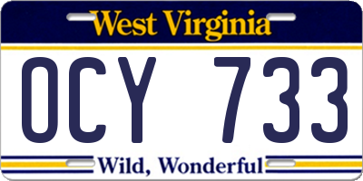 WV license plate OCY733