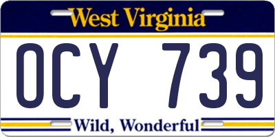 WV license plate OCY739