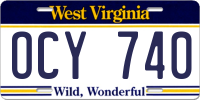 WV license plate OCY740