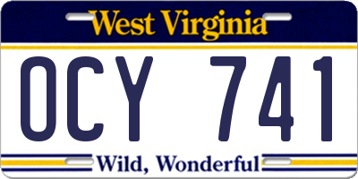 WV license plate OCY741