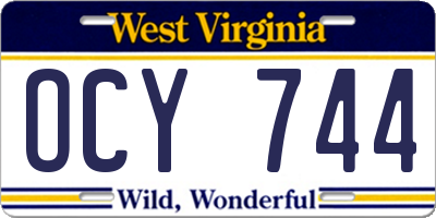 WV license plate OCY744