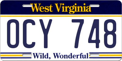 WV license plate OCY748